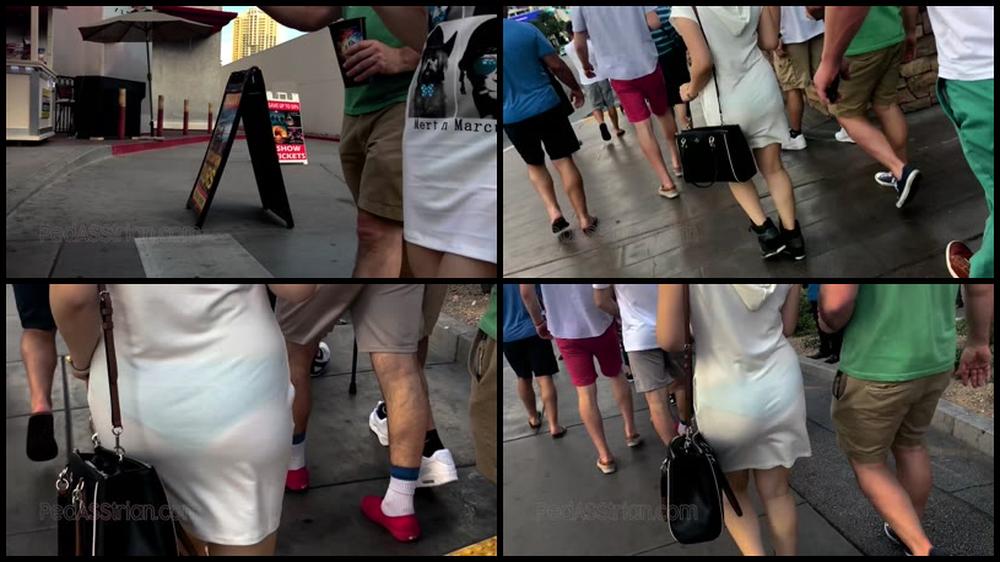 0038 Dress White Vtl Asian Candid Public See Thru Thong Oops