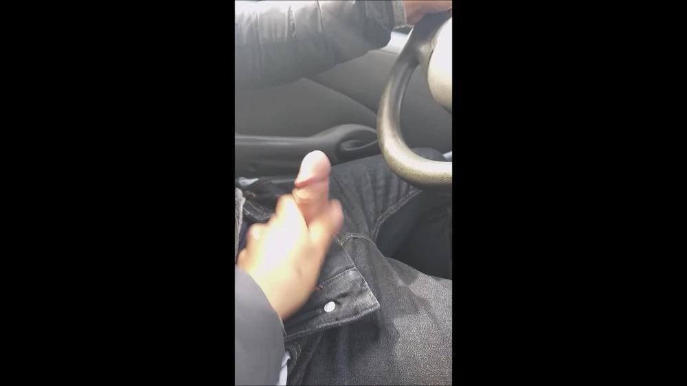 in the car as we go to fetch his wife he shyly cums