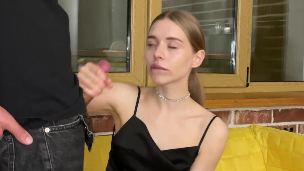I put on makeup, and he finished on my face!