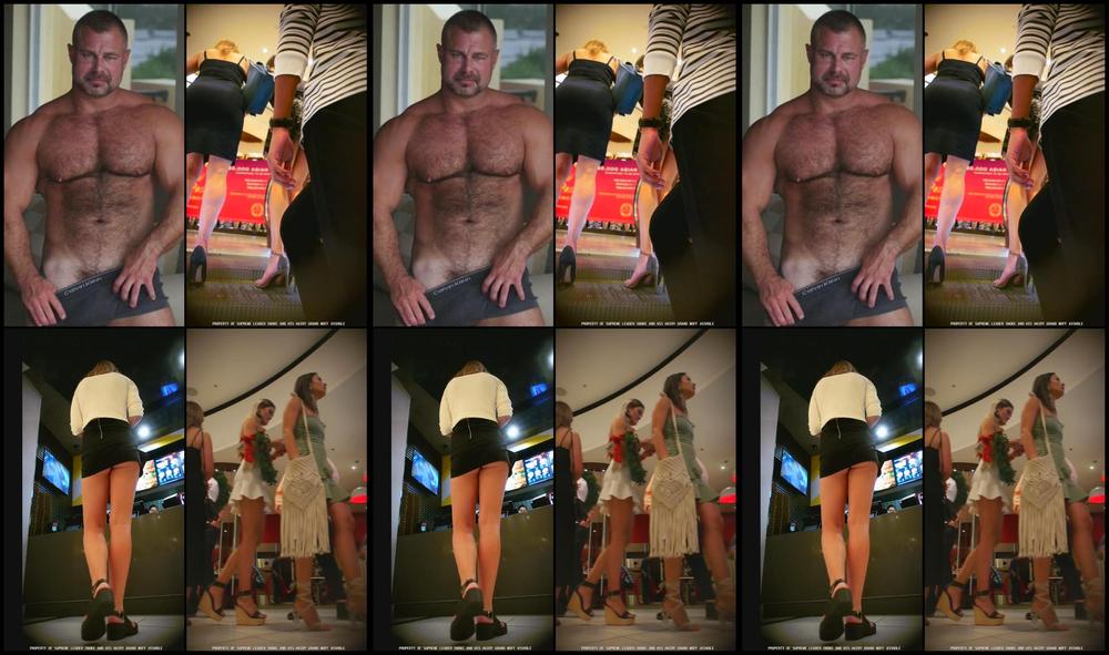 Lord Almight Heavenly Club Girl Upskirted In Short White Skirt
