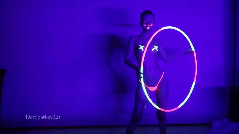 Skinny Red Head Teen Hula Hoops Naked - no sound