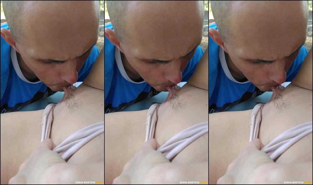 Real amateur phone video OUTDOOR. Female POV pussy licking in the forest. Sasha Bikeyeva