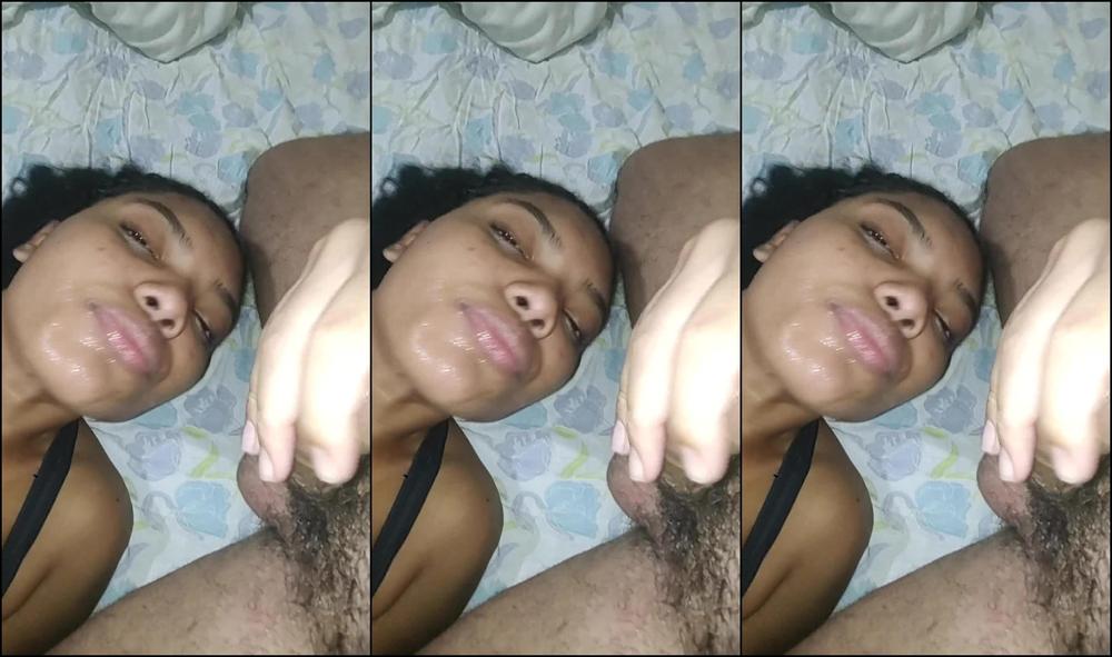 Stepdaughter in a blowjob drooling and swallowing cum through her nose
