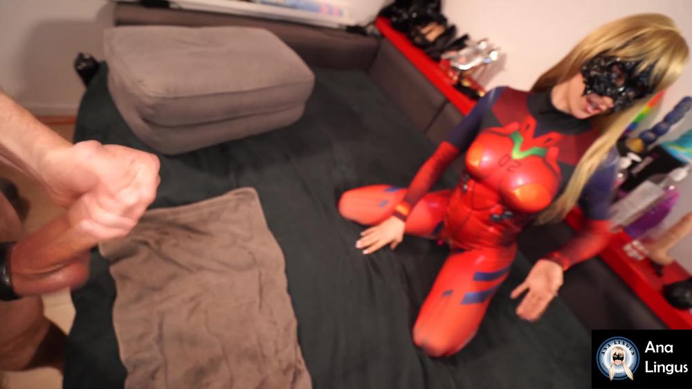 COSPLAY TEENY SLUT takes a HUGE COCK in her Ass Mouth and Pussy and squirts before anal creampie