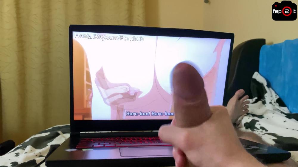 Hot Guy Watching Hentai Porn while Jerking Off, Moaning and Dirty Talking to Intense Orgasm - fap2it