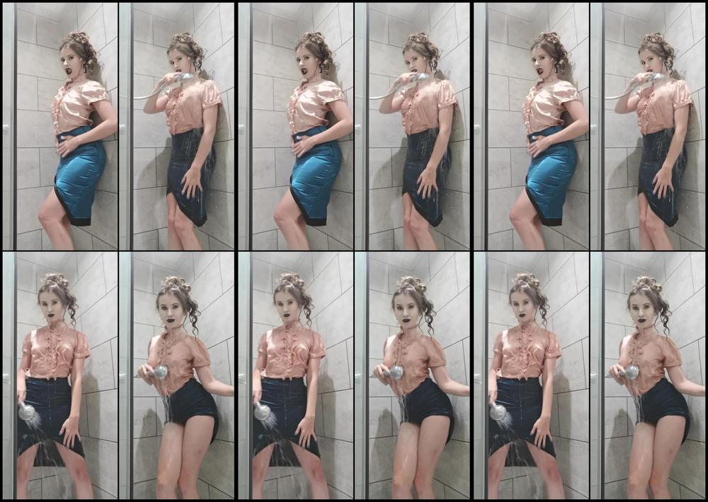 Brooklogan 24 09 2019 63846291 Getting My Satin Clothes All Wet In The Shower Then Play With My Super Wet N Horny