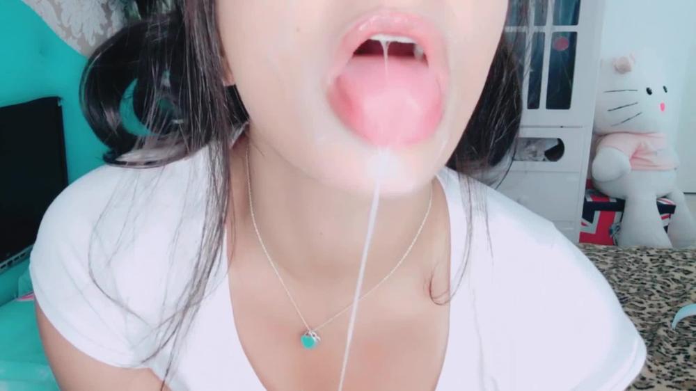 218 - School Girl Bad Dragon Cum In Mouth