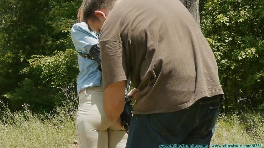 The Vigilante Turns His Attention Towards Rachel Outdoor Leather Bondage 1