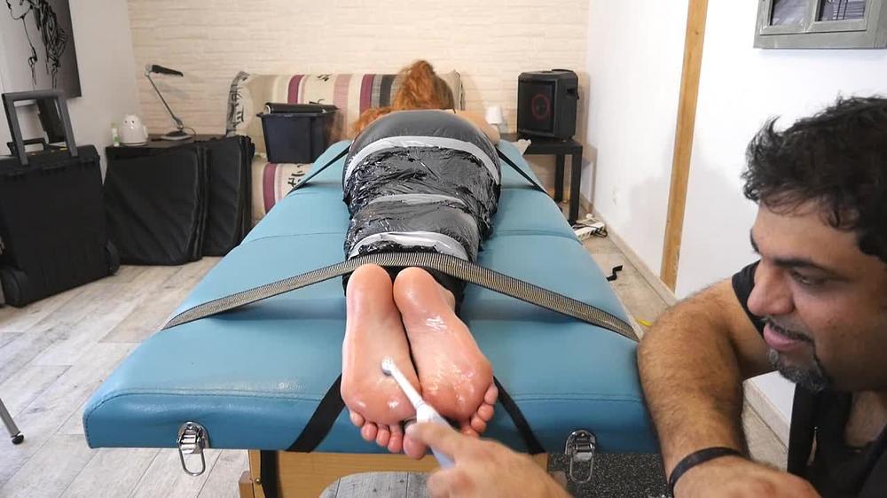 Frenchtickling - Wrapped Tickle Torture Continues Face Down For Lisabeth