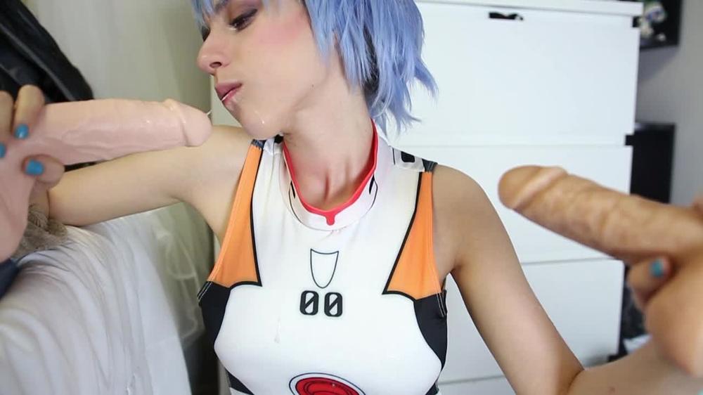 [Manyvids.Com] Lana Rain - Slutty Double Blowjob W Ayanami Rei
