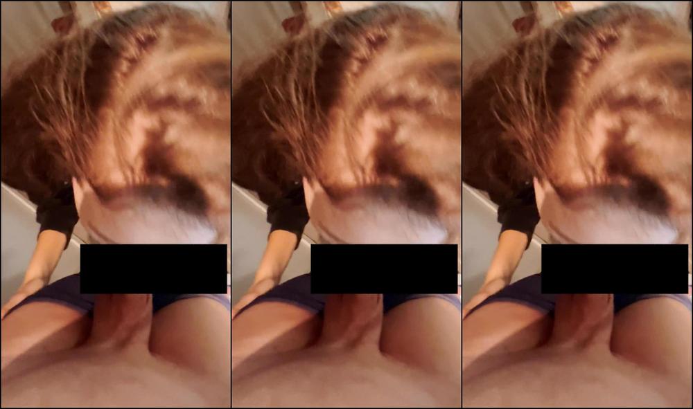 Risky blowjob, handjob and facial in a clothing store fitting room - POV