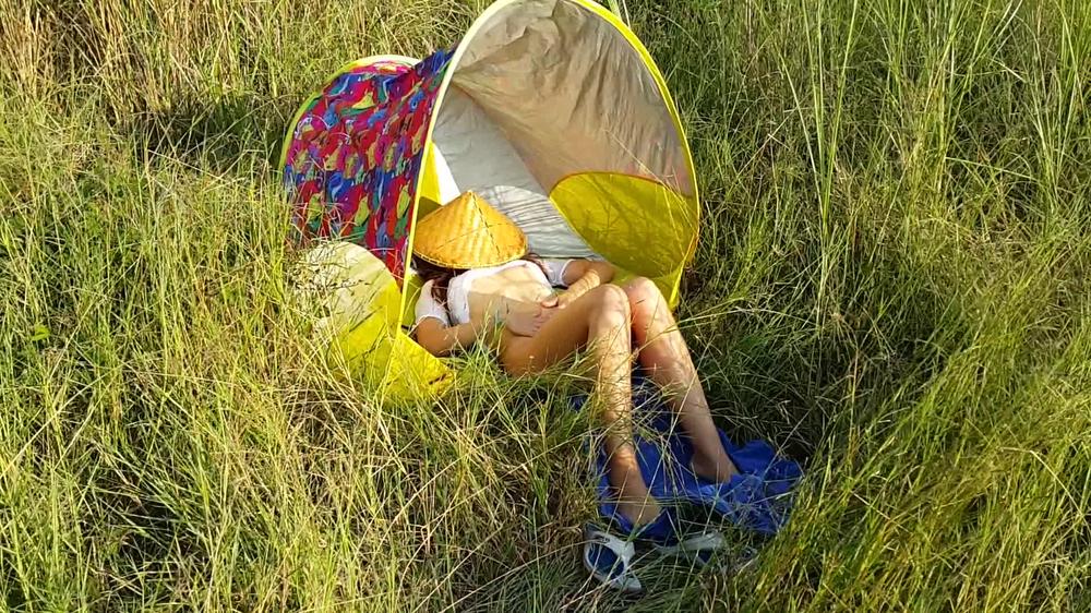 NO PANTIES Biking to my hidden SunBath spot# My PUSSY like Sun Tanning:)