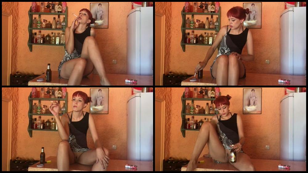 Candystart Smoking With A Beer And Bottle Fuck