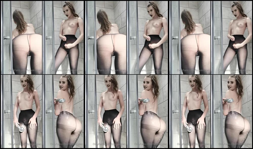 Brooklogan 09 03 2021 2050359926 Shower Time Tights Tease