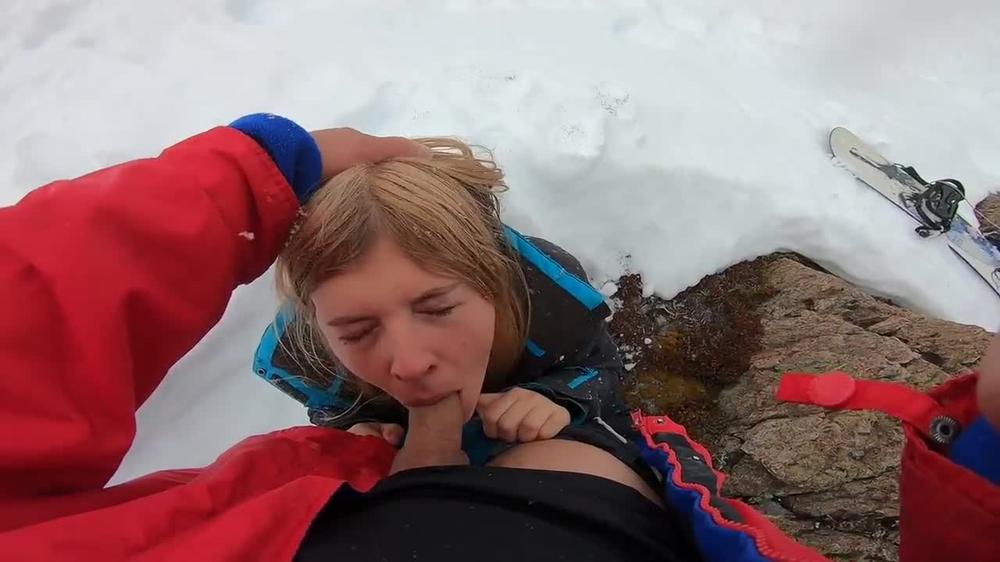 I suck my snowboard instructors cook for free lessons blowjob pov hd