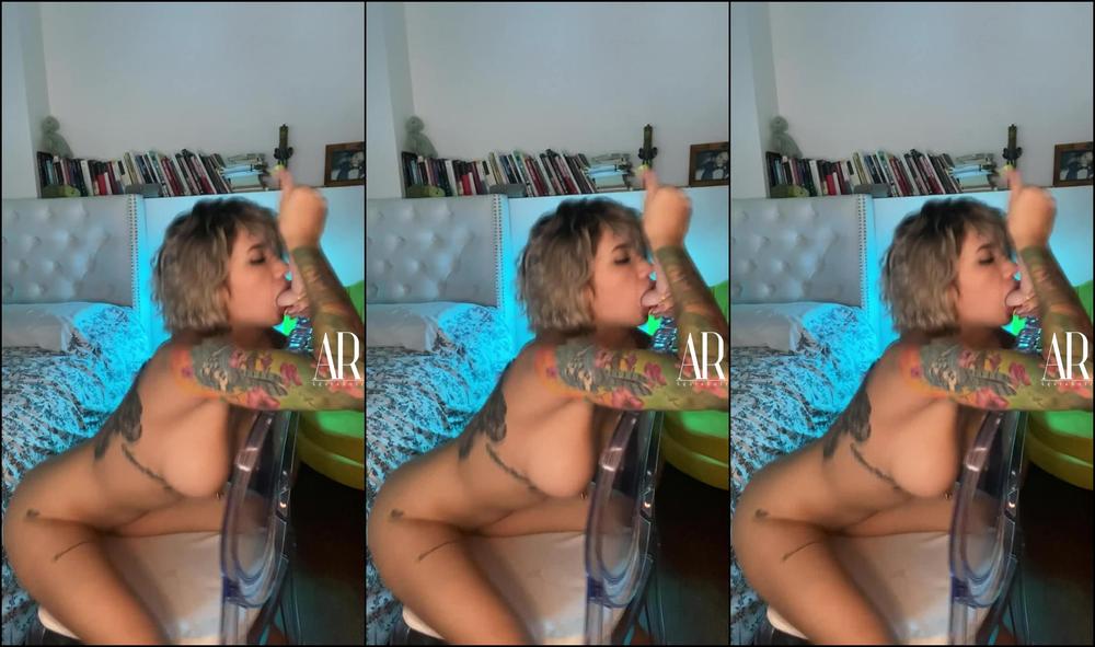 Tattoed Latina giving a Messy Sloppy Deepthroat