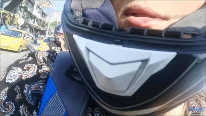Flashing In The Motorcycle Around The City