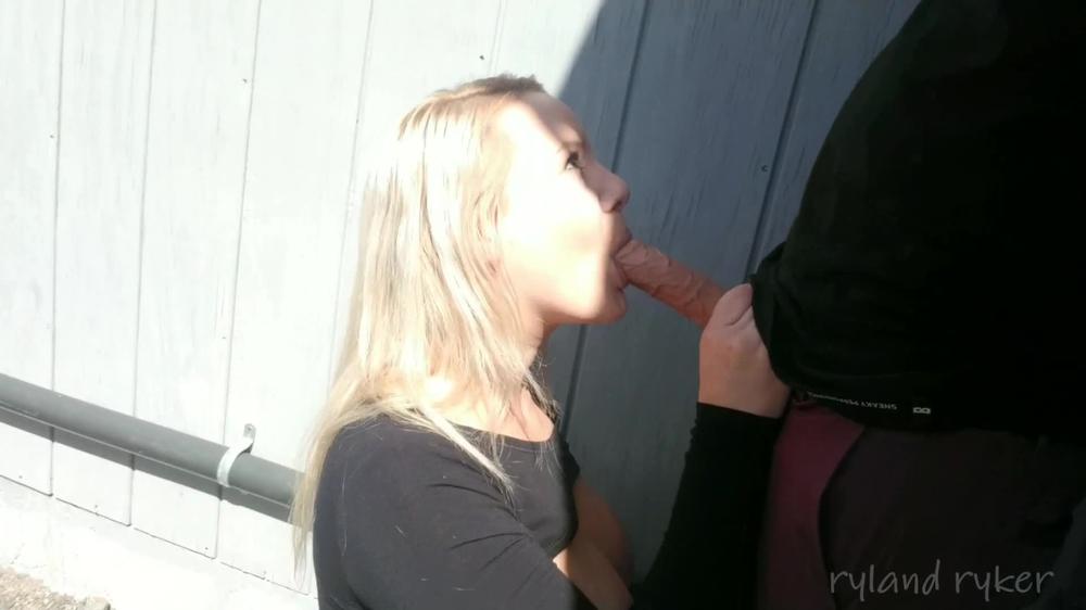 Getting A Mouth Full Outside the Restaurant
