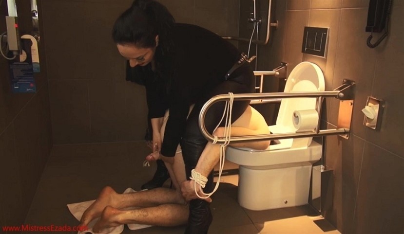 Mistress Ezada-Deepthroated, Then Fucked And Ruined With His Head In The Toilet FULL UNCUT