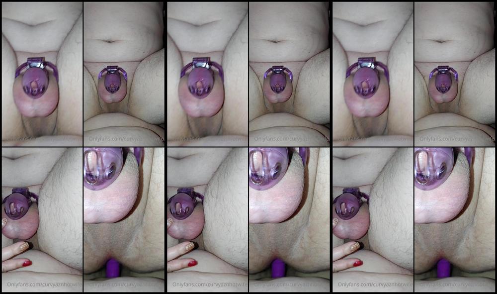 Curvyaznhotwife 02 01 2022 2318294946 First Time I Tried Out My New Strap I Love How Much I Drive Him Crazy While Locked Up