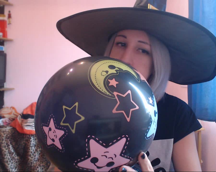 Cuteblonde666 Blowing Balloons For Halloween Fun