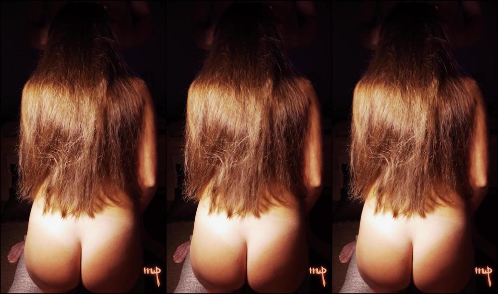Beautiful long hair brunette playng with dick in her mouth