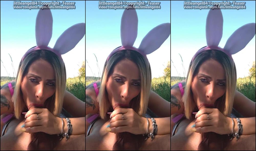 Littleangel84 - Little bunny sucks and gets her ass fucked in the meadow for Easter