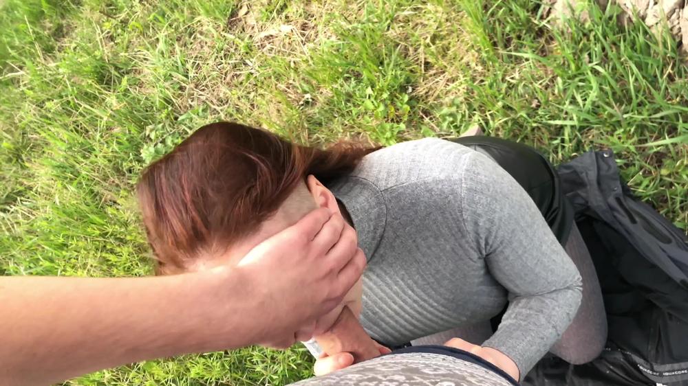 Blowjob in a public park from wife amateur LeoKleo