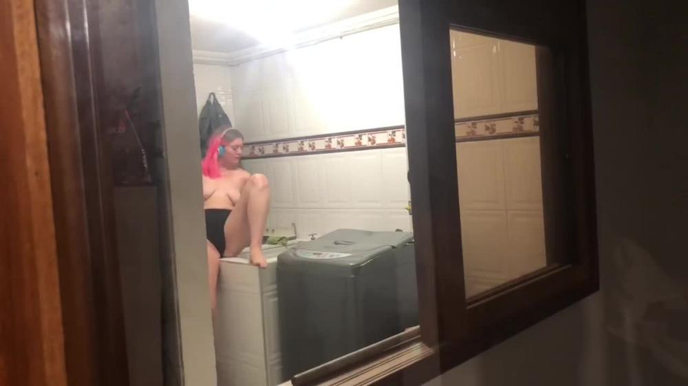 Emily Rose’s window! Squirt session after the gym!