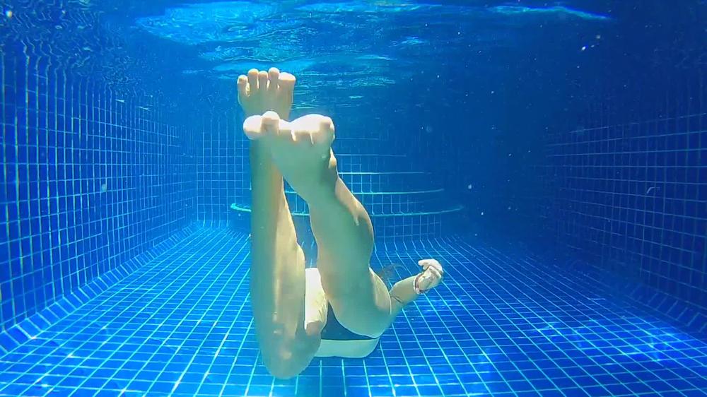 Me,Mini Bikini and BLACK DILDO in Public POOL