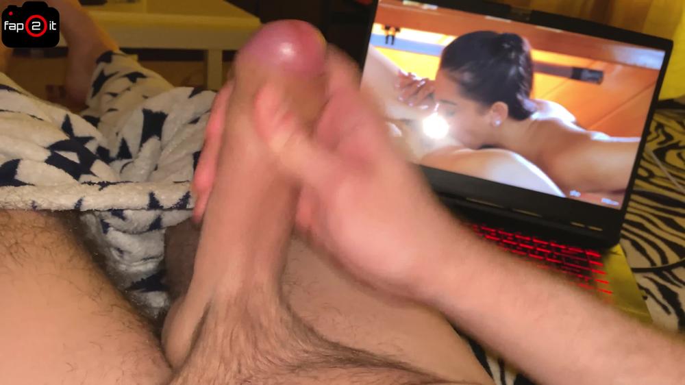 Horny Guy Watching Lesbians Porn while Wanking and Moaning until Intense Orgasm - fap2it