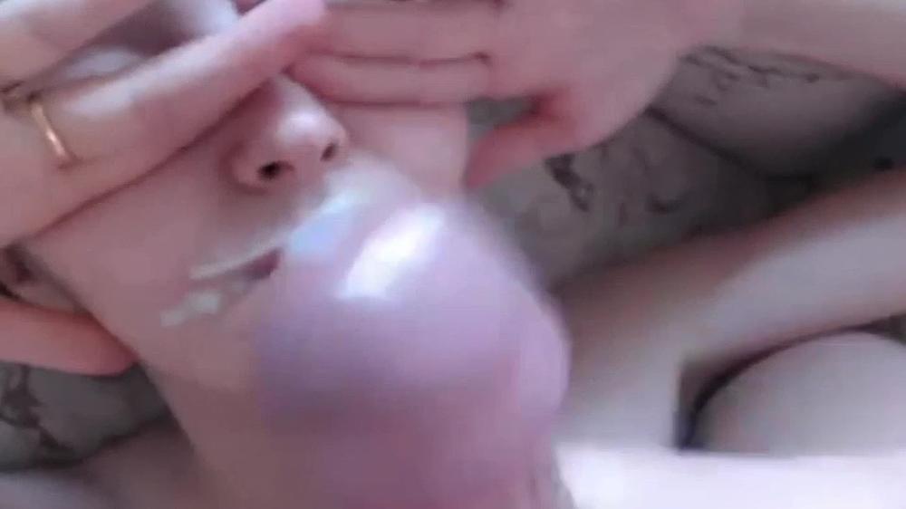 Cumshot beauty on face