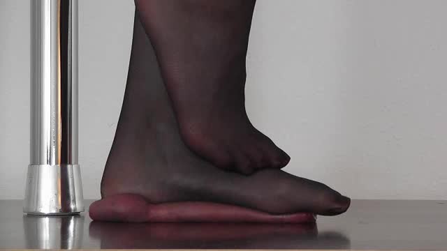 Red Cum Under Black Nylons