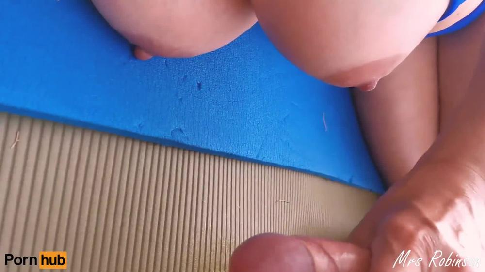 Milf Blows and Jerks me Off at the Beach and Voyeur watches