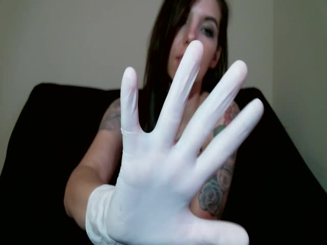 017 - Black & White Latex Glove Tease