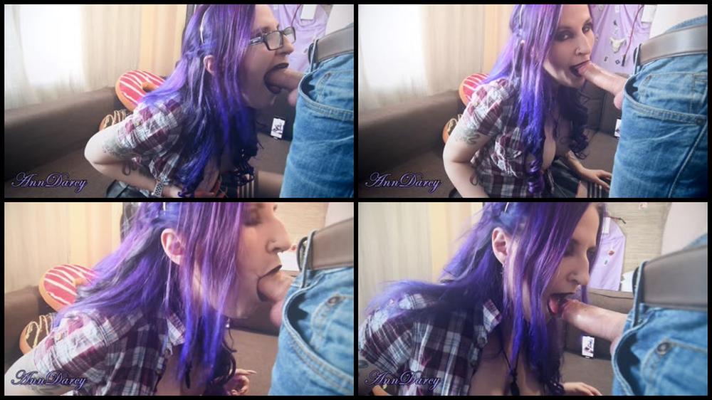 Goth Girl Gives Sloppy Blowjob 4K   Sex Movies Featuring Ann Darcy