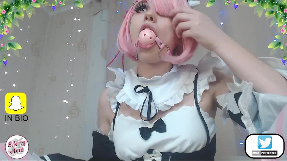 cosplay Ram from anime re:zero hard spanking and squirt 2 times cherry_acid
