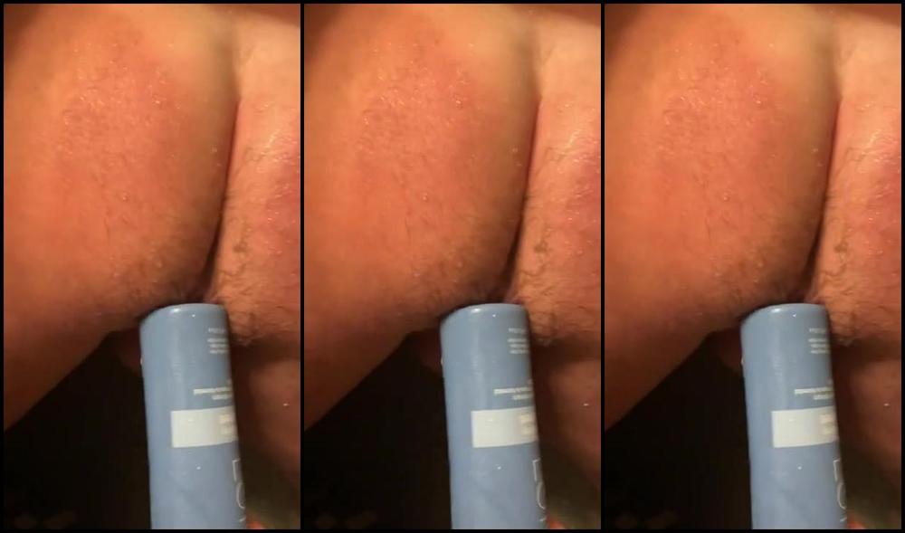 Wife enjoys fucking her cucks ass with fist, big dick, shampoo bottles gaping his ass!
