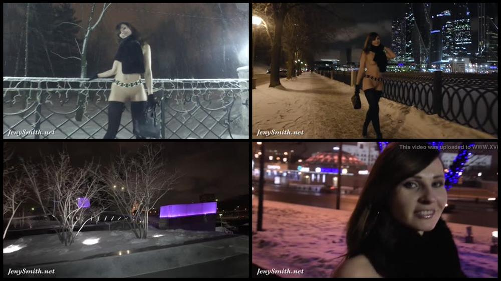 Jeny Smith Naked In Snow Fall Walking Through The City