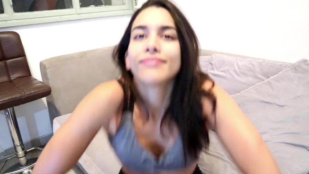 Latina Brunette undressing after gym (Spanish Audio)