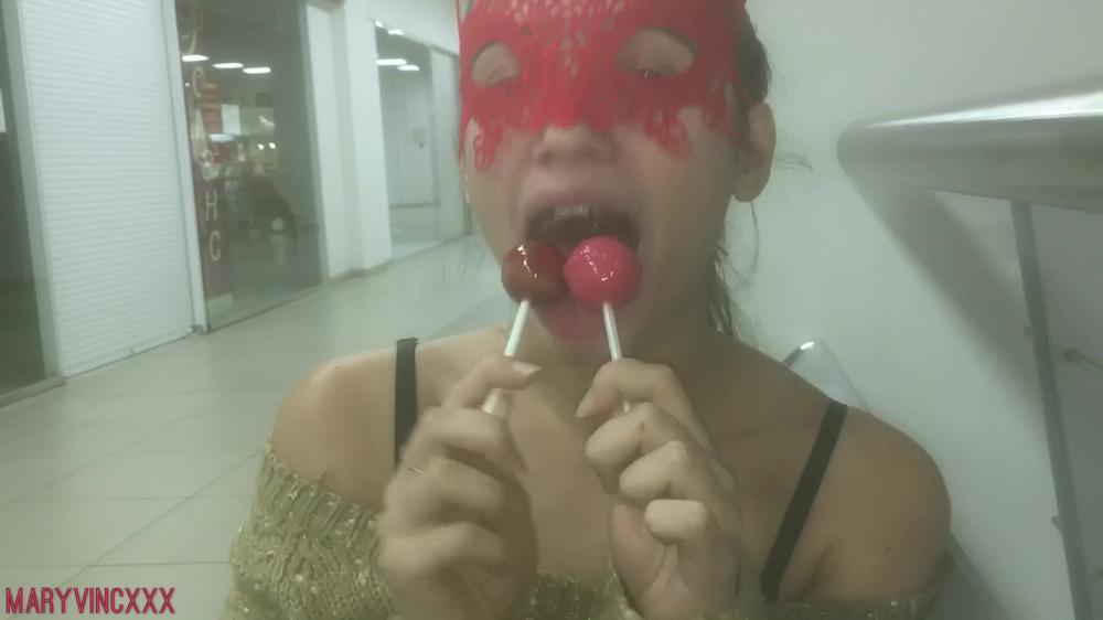 Teen sucks a Lollipop at the Mall (pg) - MaryVincXXX