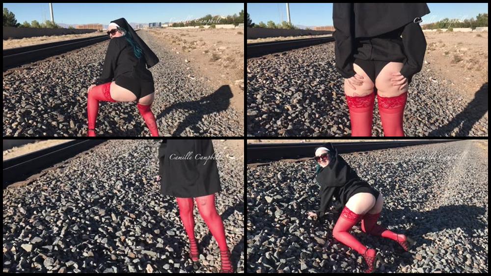 Camille Campbell 1080P Hd Nun On The Run Railroad Twerk