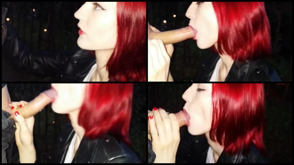 01 First Time Public Sloppy Blowjob  Deepthroat  Swallows Cum