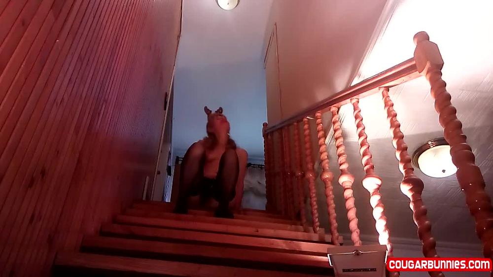 Reindeer Rudolph Strips On The Stairs