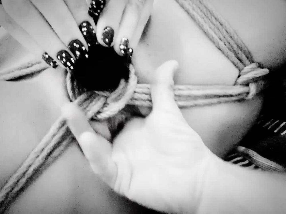 I tied her up and made her torture her pussy - sexual shibari clit multiple orgasm - amature fun