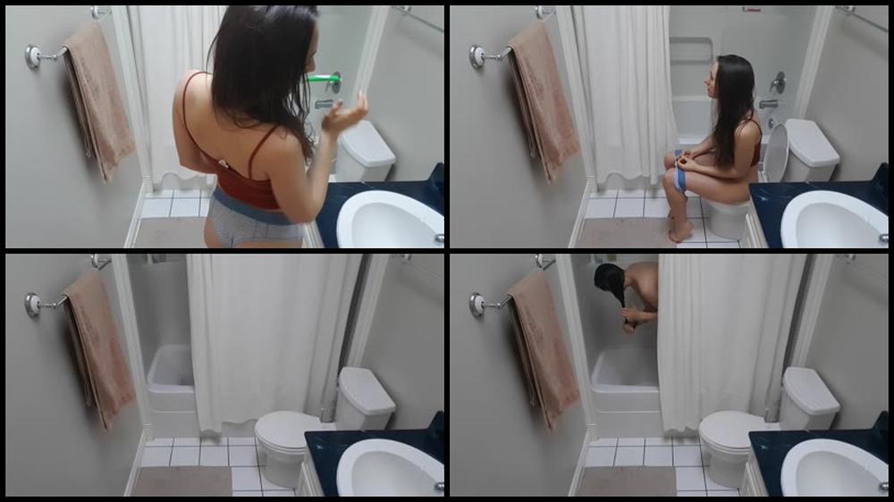 Hazel Simone   Teenage Sister Bathroom Spy Cam   Manyvids