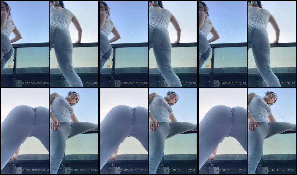 Onlyisla 30 06 2020 481702969 Nothing Fancy Just My Trying Out My New Yoga Pants With A Post Workout Stretch On My Balc