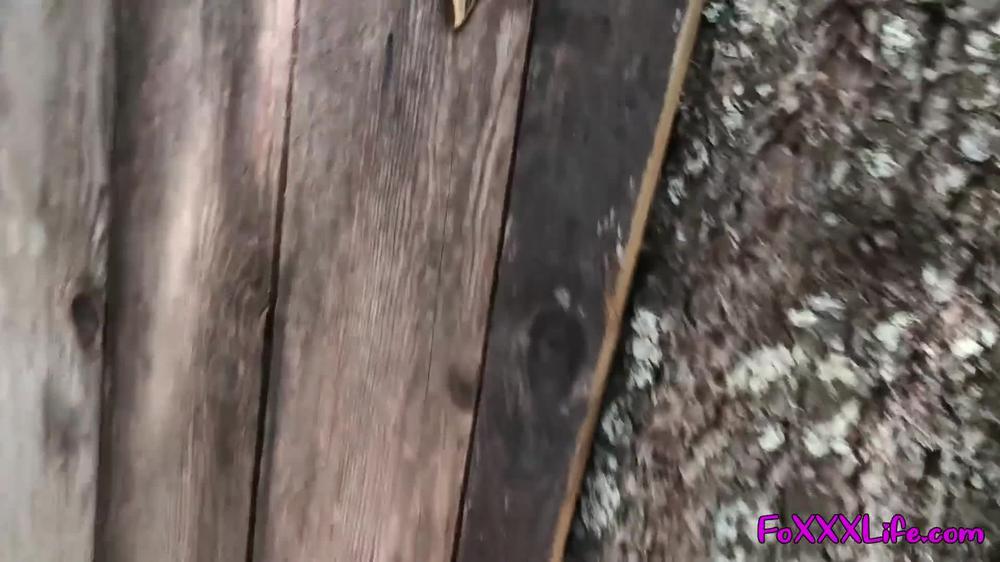 021 Big Boobs Blond Takes Out Door Shower In The Woods_Foxxxlife_1080P