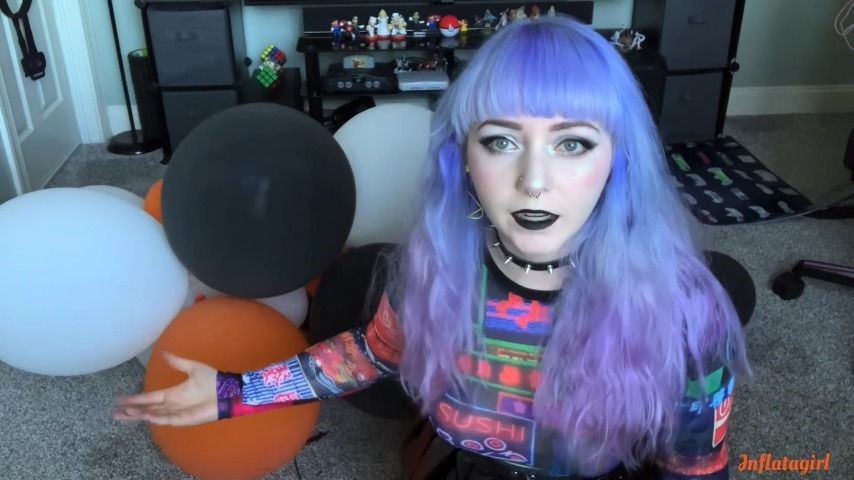 Inflatagirl Goth Gf Lectures And Busts Your Balloons