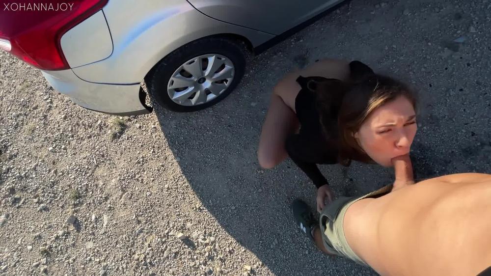 She can't wait till home to suck the dick and have a sex
